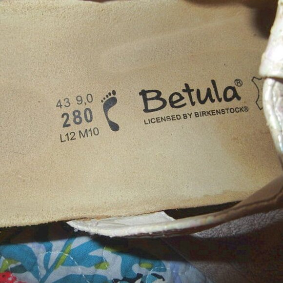 Birkenstock Betula Tango Jeweled Sandals Size 12 43 Iridescent Embossed Leather - Picture 6 of 12